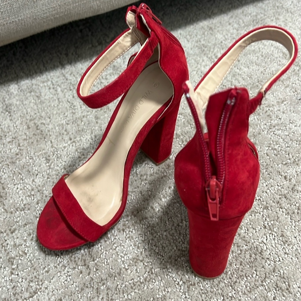 Wild Diva stiletto red sandal size 6